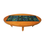 Oval coffee table by Guillerme and Chambron