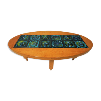 Table basse ovale par Guillerme et Chambron