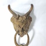 Satyr Head Knocker in Gilt Bronze