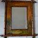 Bamboo wood mirror and 19th-century paintings