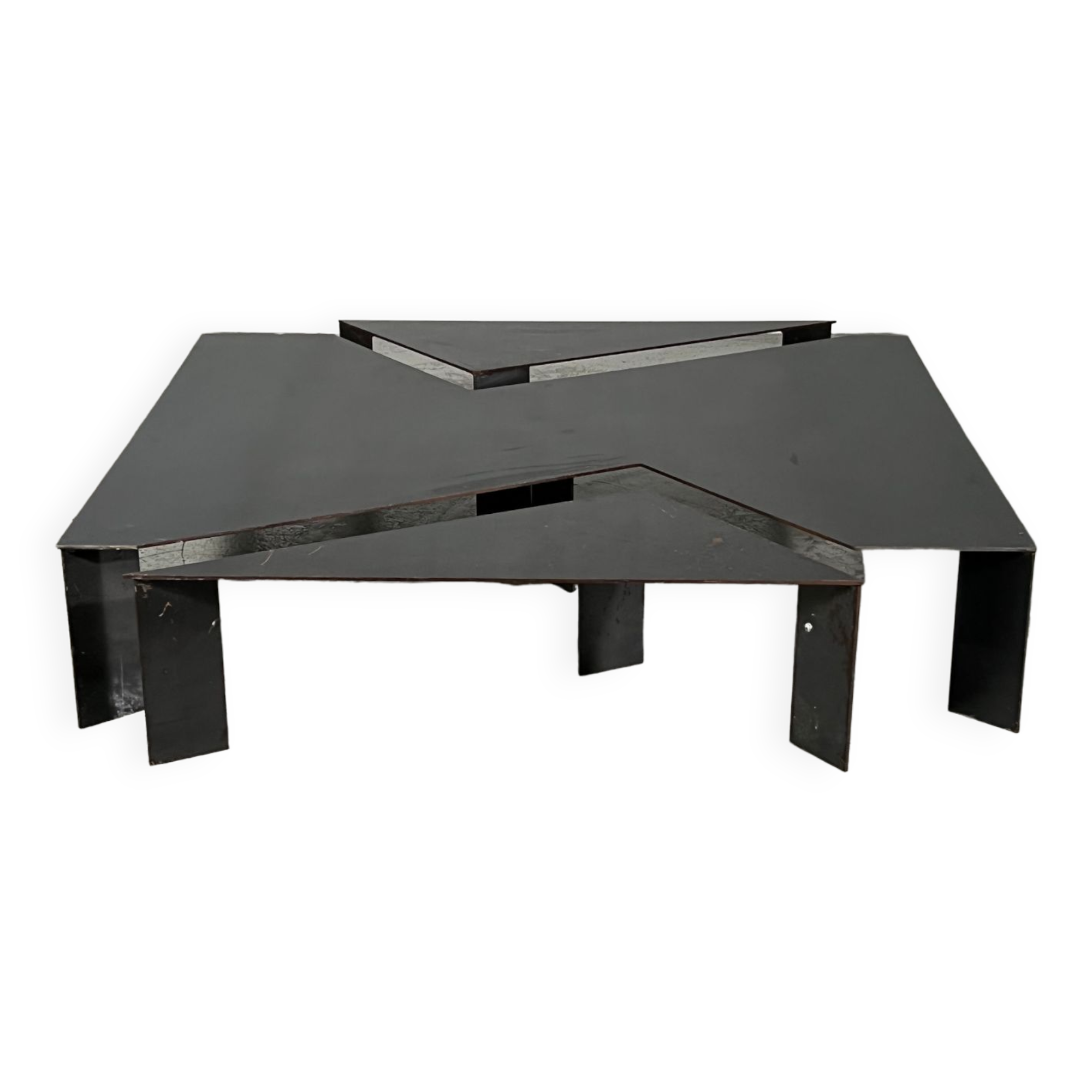 80s steel coffee table