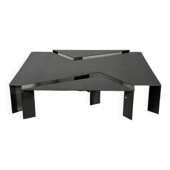 Table basse en acier années 80
