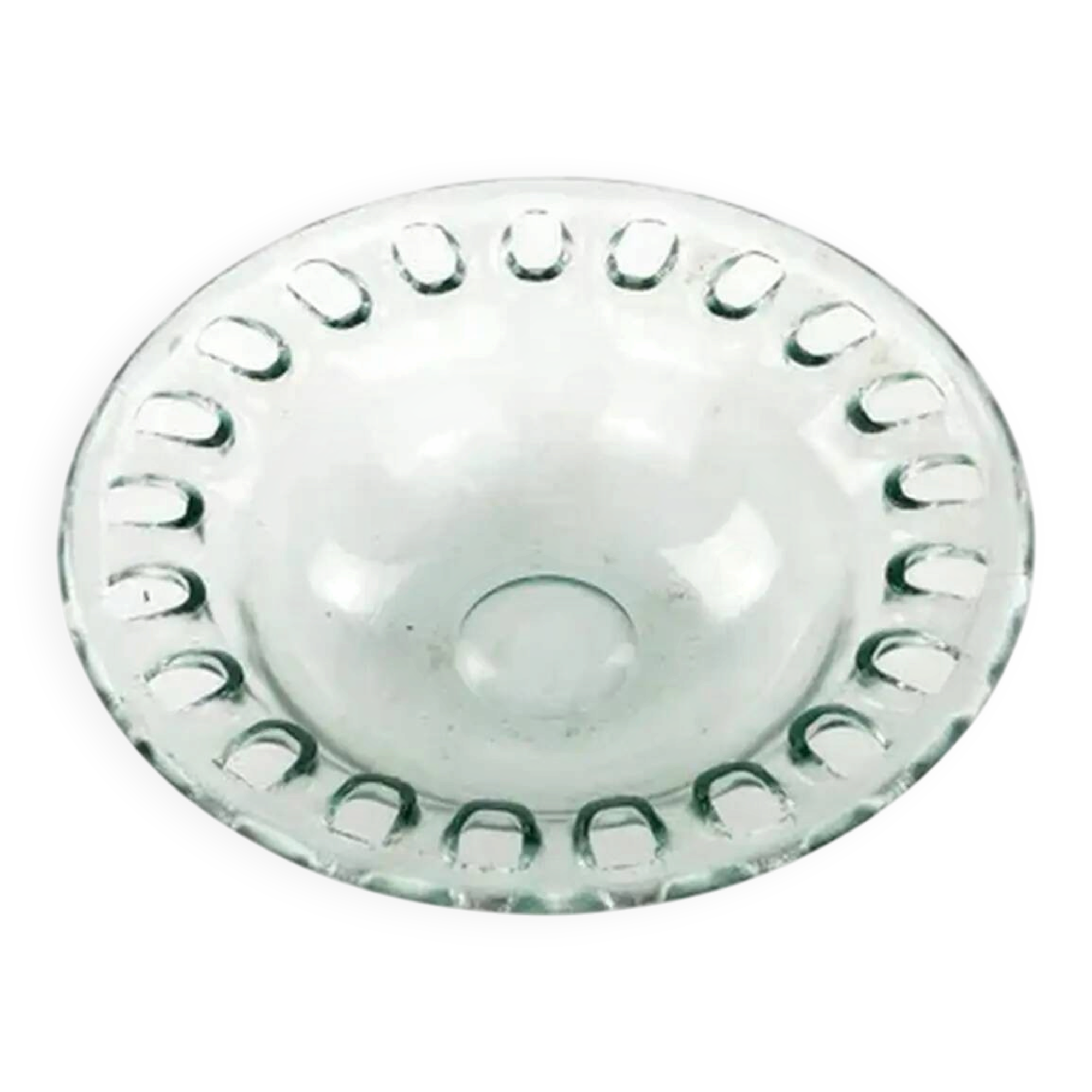 Minimalist pressed glass platter, Japan, 1990s