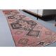 Vintage Turkish hand-knotted wool cotton pink runner 82x312