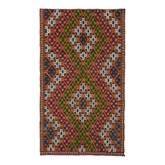 1970s Vintage Turkish Hand-Knotted Wool Cotton Brown Area Rug 159x278
