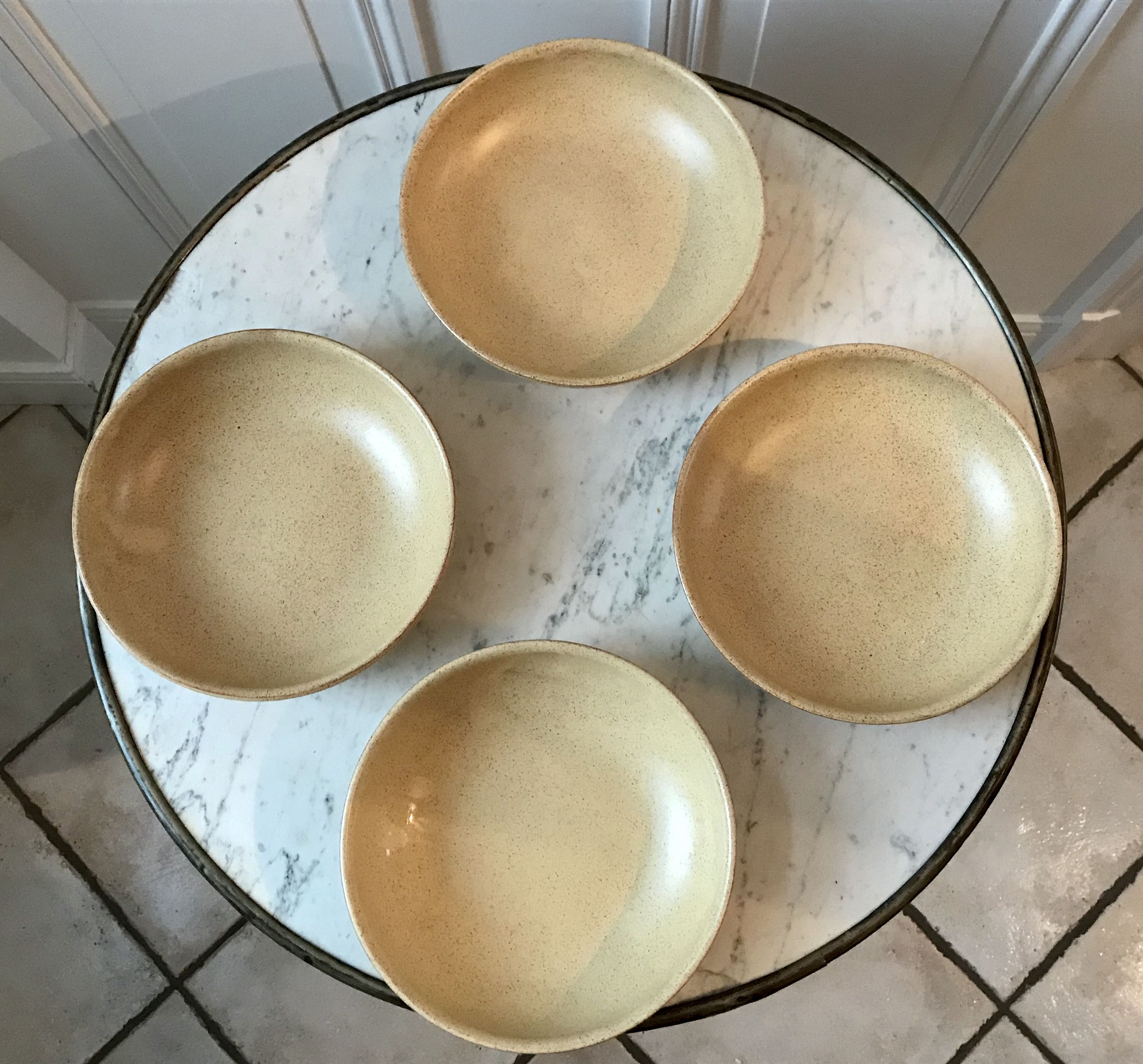 Lot of 4 hollow stoneware plates made in france