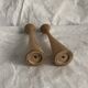 Pair of vintage birch wood candlesticks, Scandinavian design
