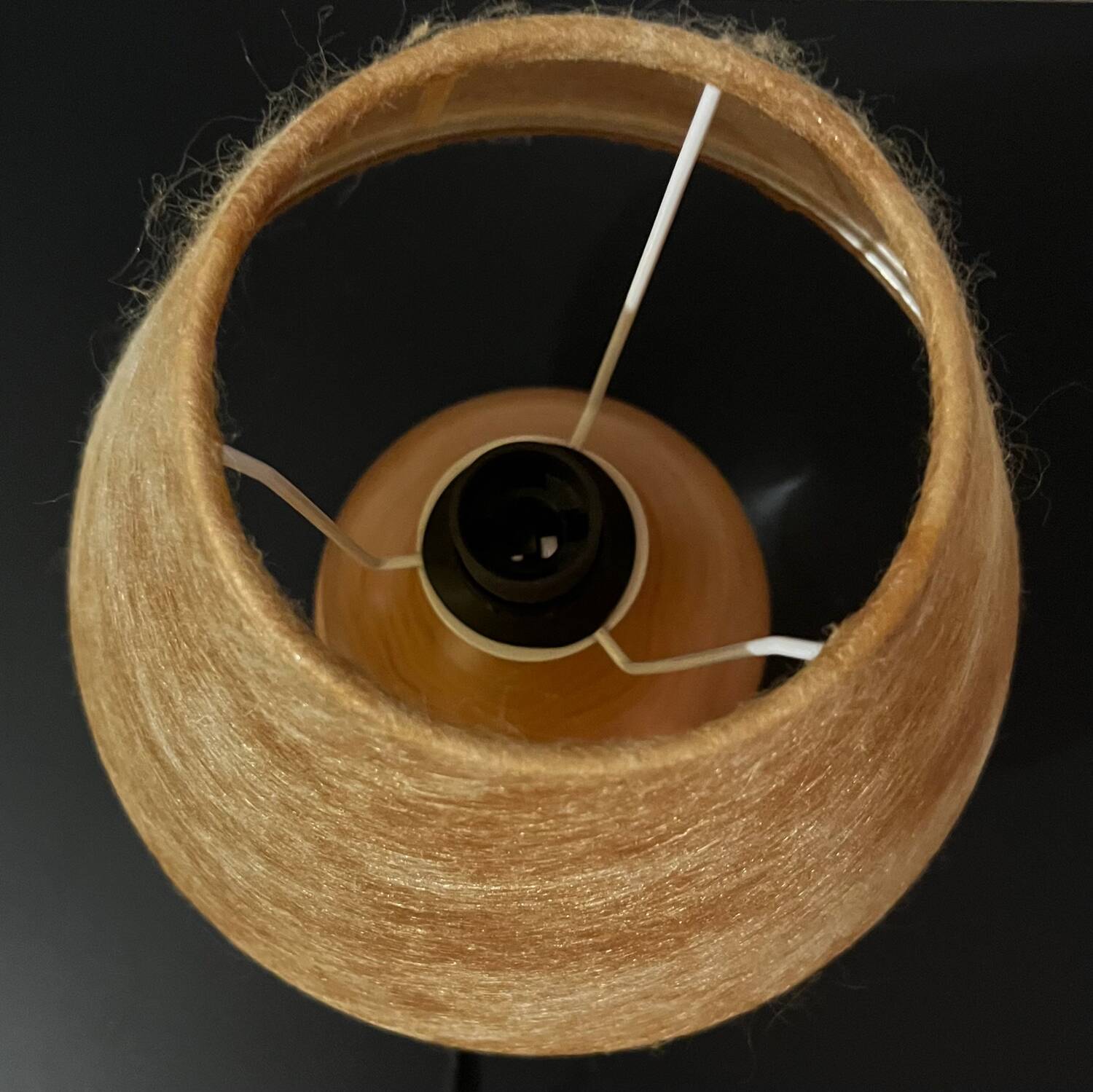 Lampe boule bois massif