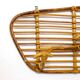 Rattan coat rack with 4 hooks, Italy, 1960s.