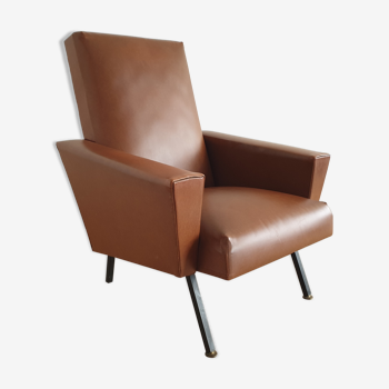 Fauteuil en skaï années 60