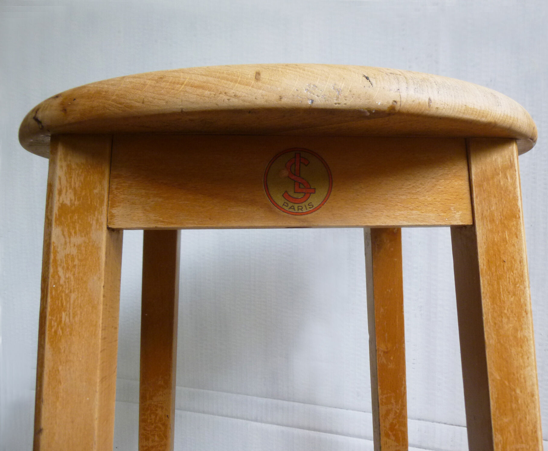 High wooden stool