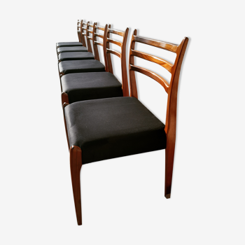 Lot de 6 chaises scandinave en teck des années 60