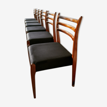 6 Scandinavian teak chairs from the 60