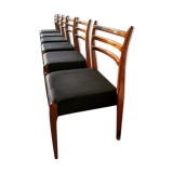 6 Scandinavian teak chairs from the 60