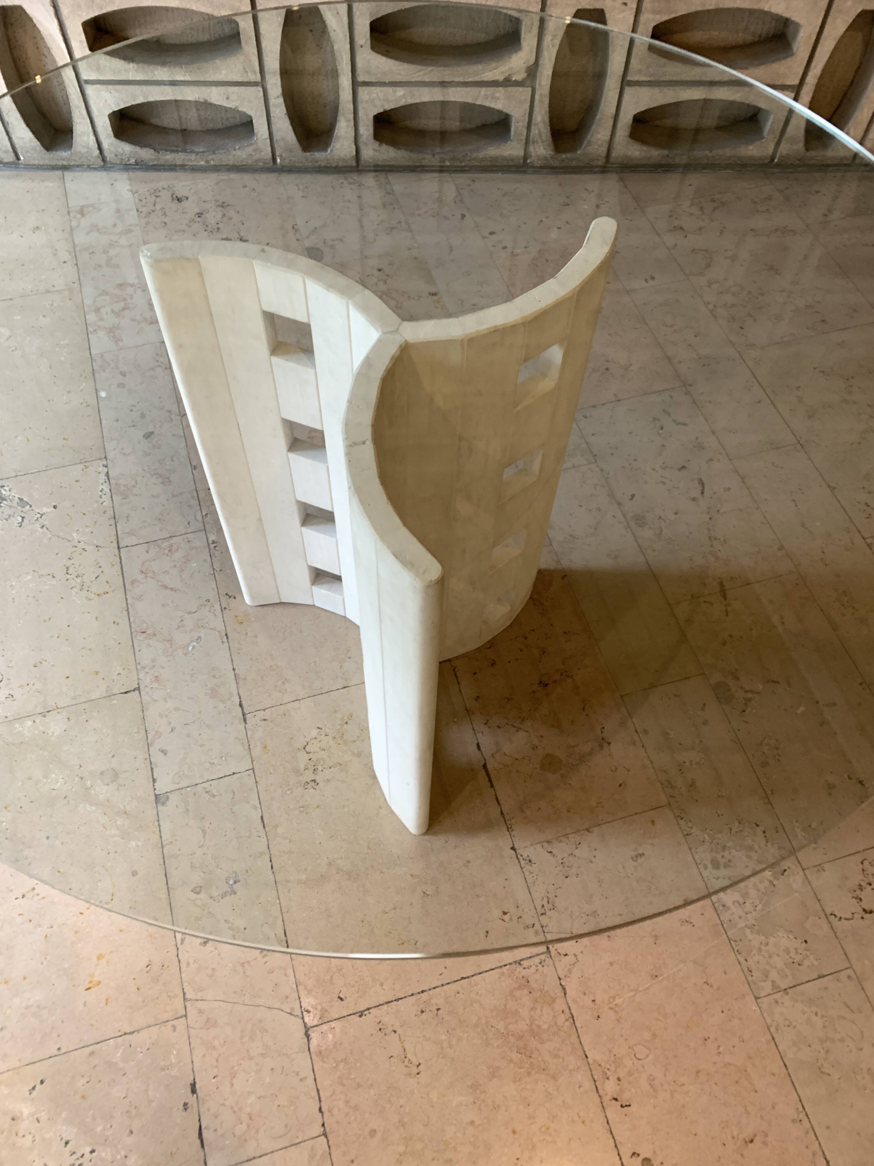 Dining table and glass by Claude Berraldacci