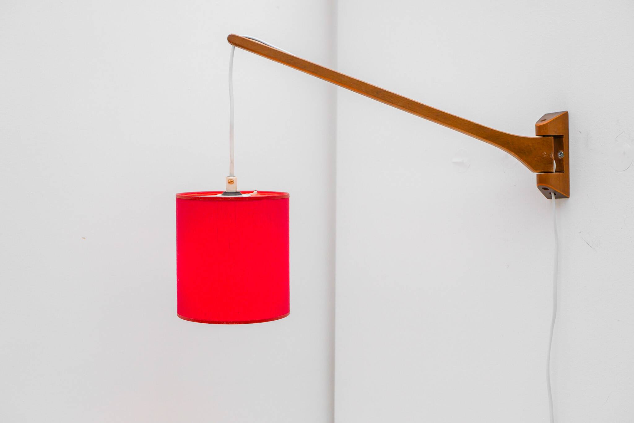 Scandinavian Mid-Century modern Wall lamp/swing teak lamp