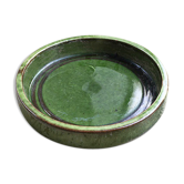 Assiette plat en terre vernissée vert