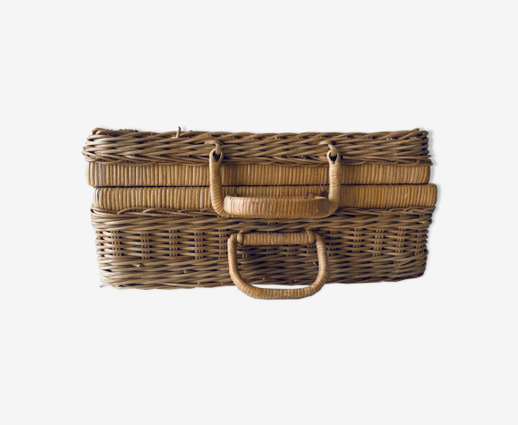 Vintage braided wicker case