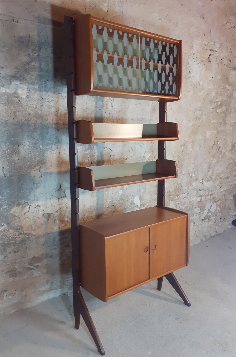 Ergo teak shelving unit, Scandinavian vintage 1960s