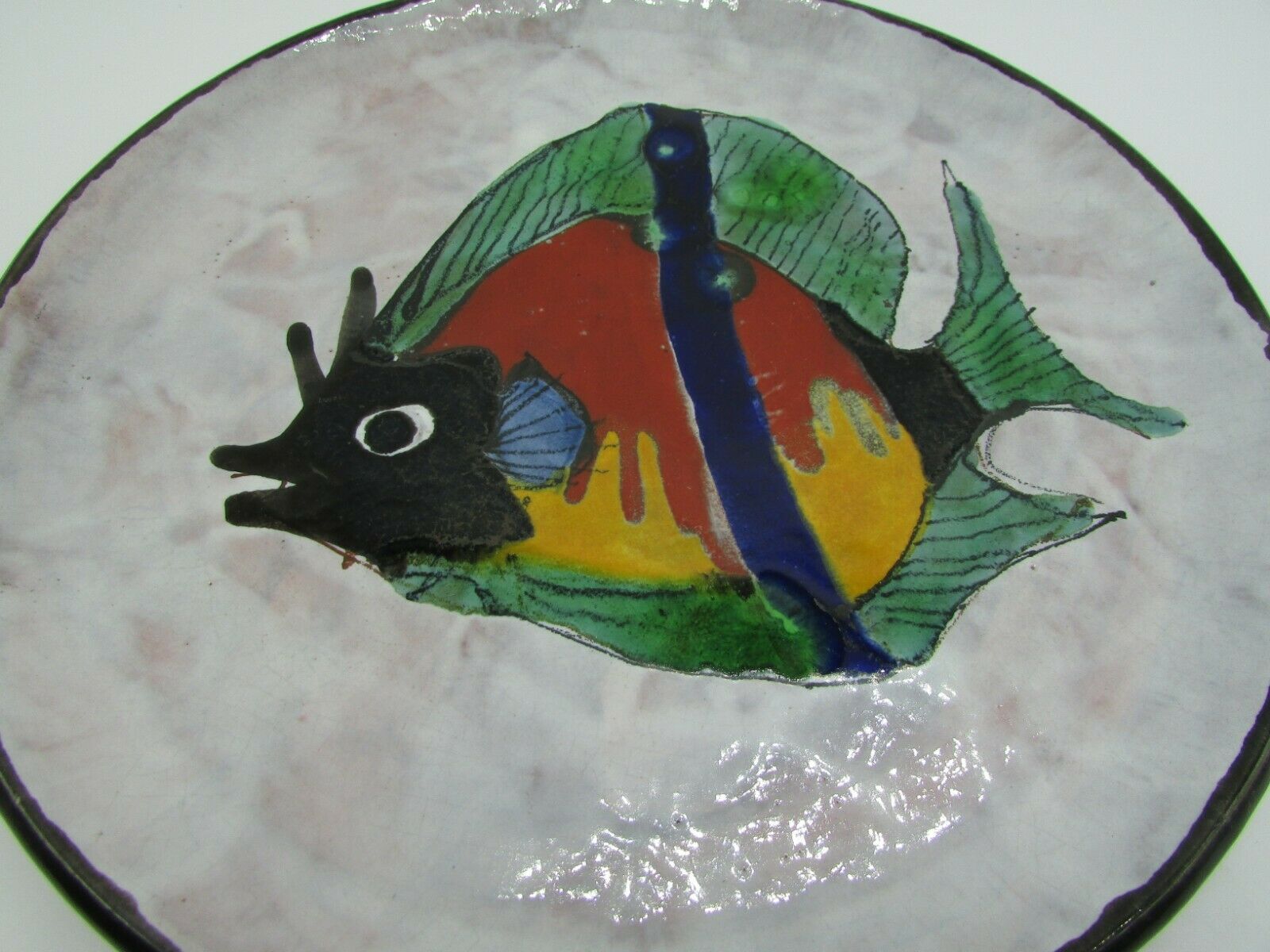 Ceramic plate le brescon fish decoration 60s