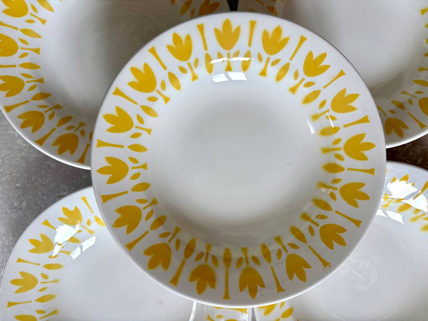 Set of 5 deep plates Lys Digoin Sarreguemines