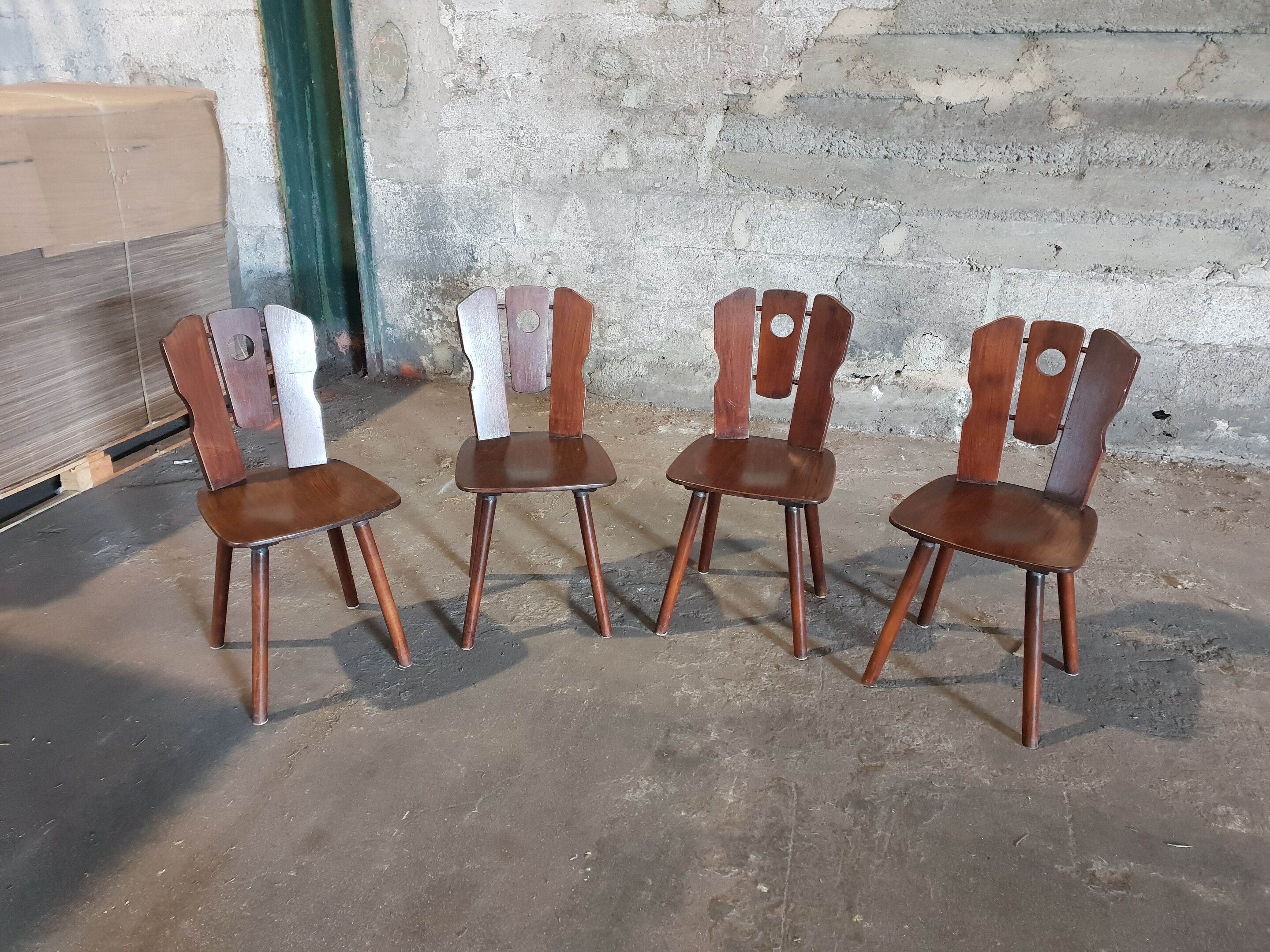 Series of 4 chalet chairs 1970