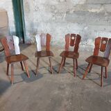 Série de 4 chaises de chalet 1970