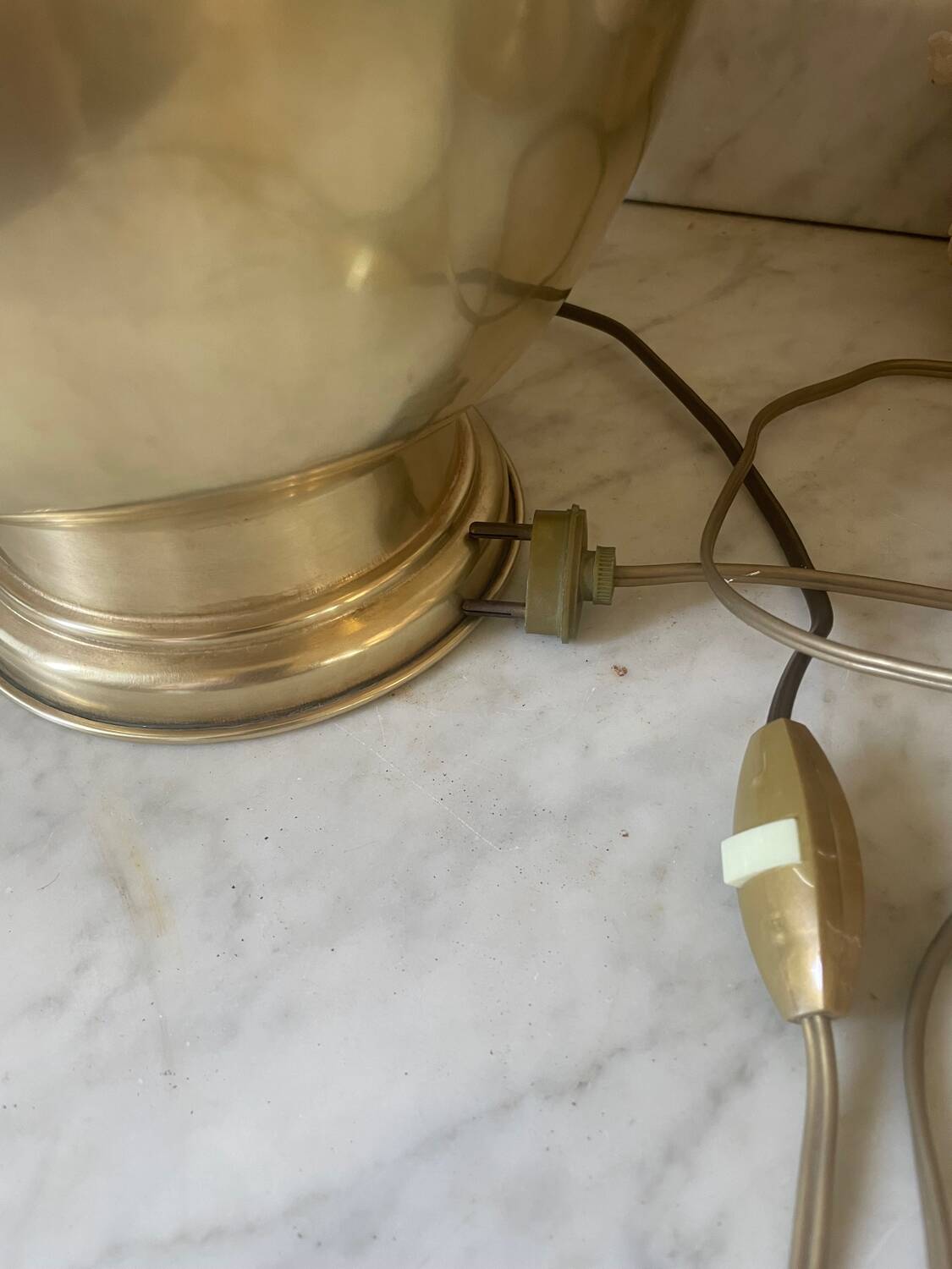 Vintage brass baluster lamp