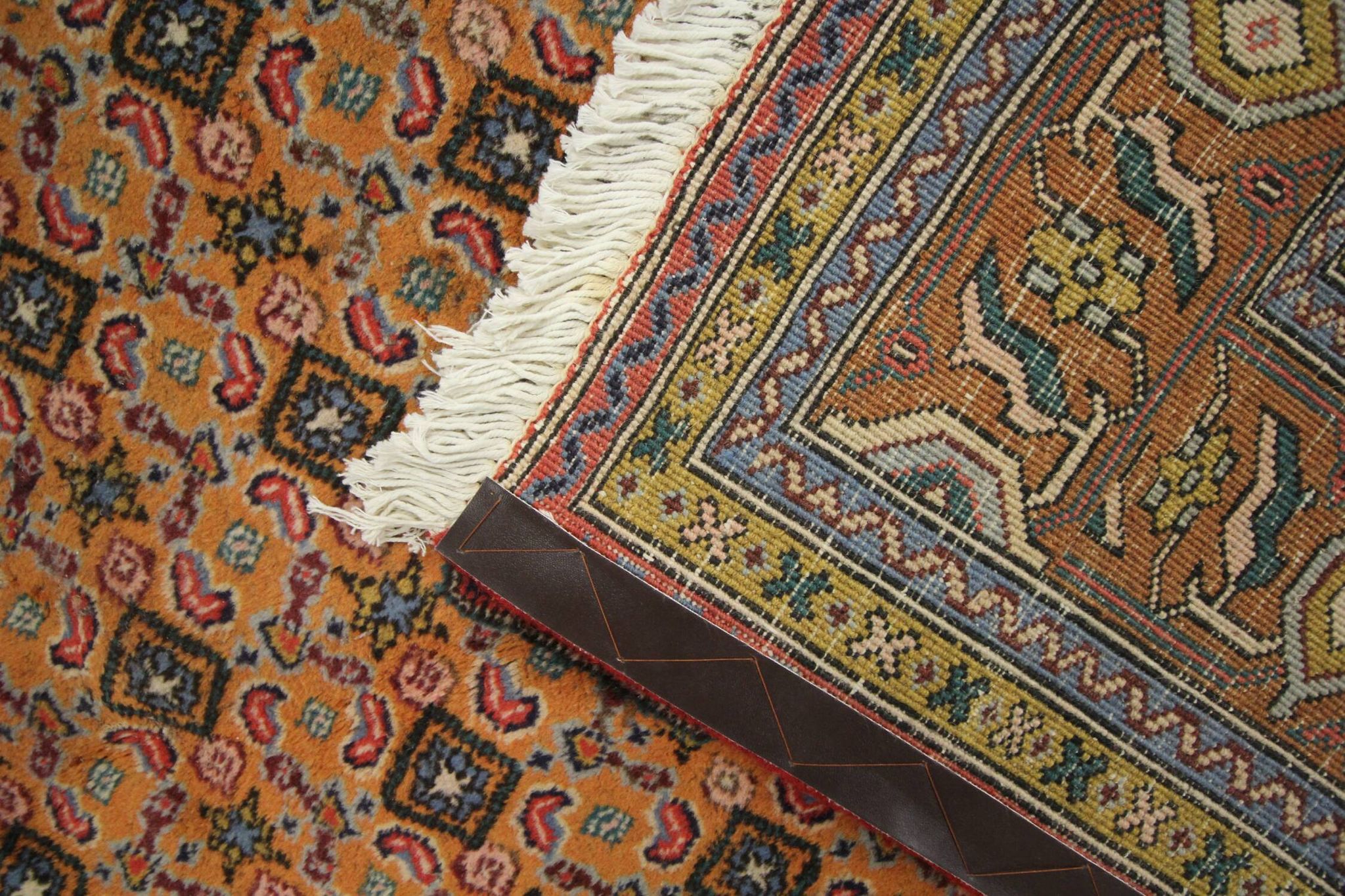 Vintage persian living room rug handwoven red wool ardebil carpet area rug- 197x292cm