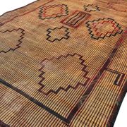Vintage leather and reed Tuareg mat