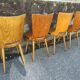 Suite of 4 vintage chairs Baumann model "Dove" 50s