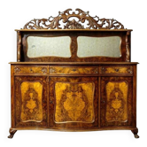Buffet Rococo Revival en noyer et placage, 1850