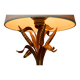 Gold metal table lamp with wheat pattern, mid-20th century.