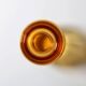 Vintage Small Pressed Glass Vase in Amber Orange / Italy / 1960s