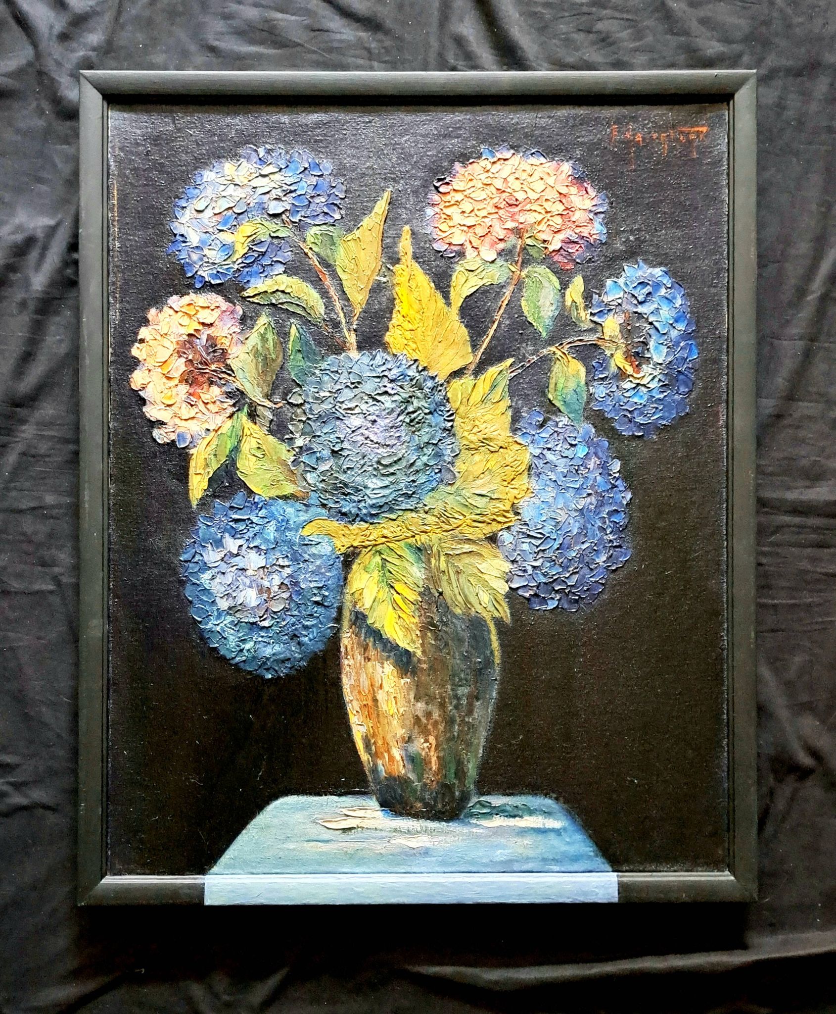 Still life tableau Impressionism oil on canvas Fritz Haberkorn
