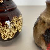 Set of 3 multi-color fat lava op art pottery vase made bay ceramics, germany