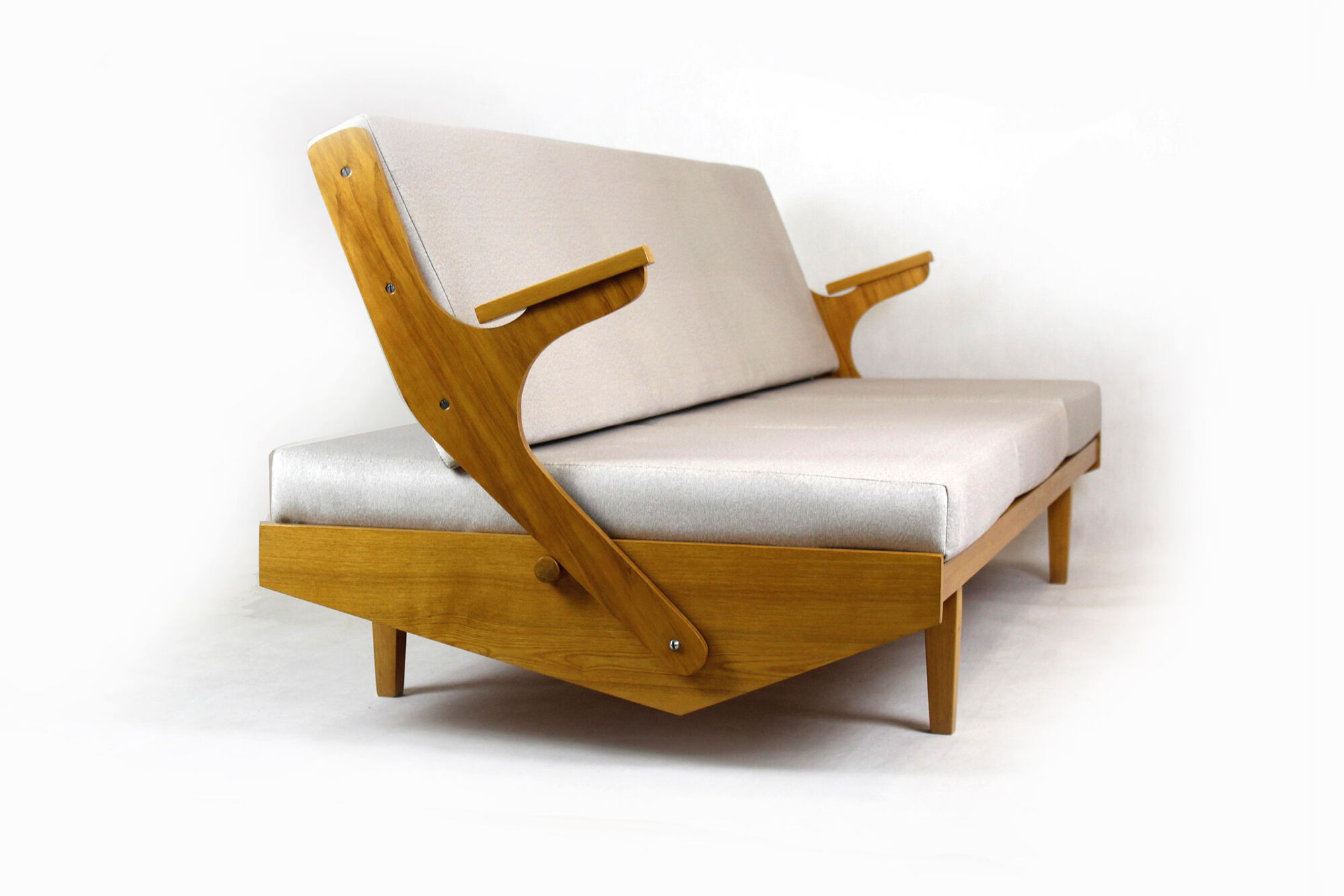 Restored Mid-Century Convertible Sofa from Opp Drevovyroba, 1970s