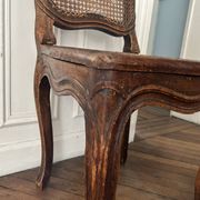 Antique Louis XV chair – molded natural wood / cane base
