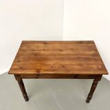 Pine desk with turned legs, 1900s