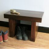 Solid bench made of tropical wood