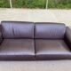 Canapé 3 places de luxe en cuir marron chocolat Roche bobois 235cm