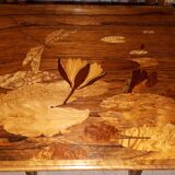 Set of 4 Gallé nesting tables with dragonfly decoration