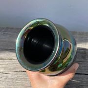 Vintage iridescent ceramic vase
