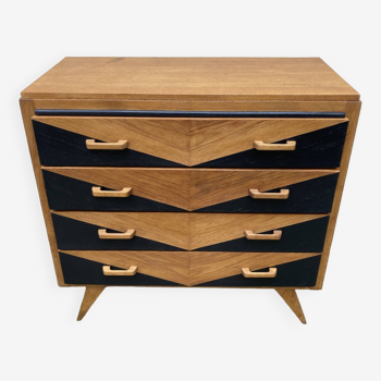 Compass feet chest of drawers