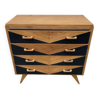 Compass feet chest of drawers