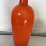 Large Empoli vase in orange glass, vintage 1960s