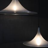 1970s Pair of Guzzini "Trumpet" Pendant Lamps by Meblo , Italy