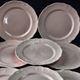 8 vintage dessert plates Salins powder pink