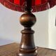 Large 1960s bell-shaped lamp with fringed shade