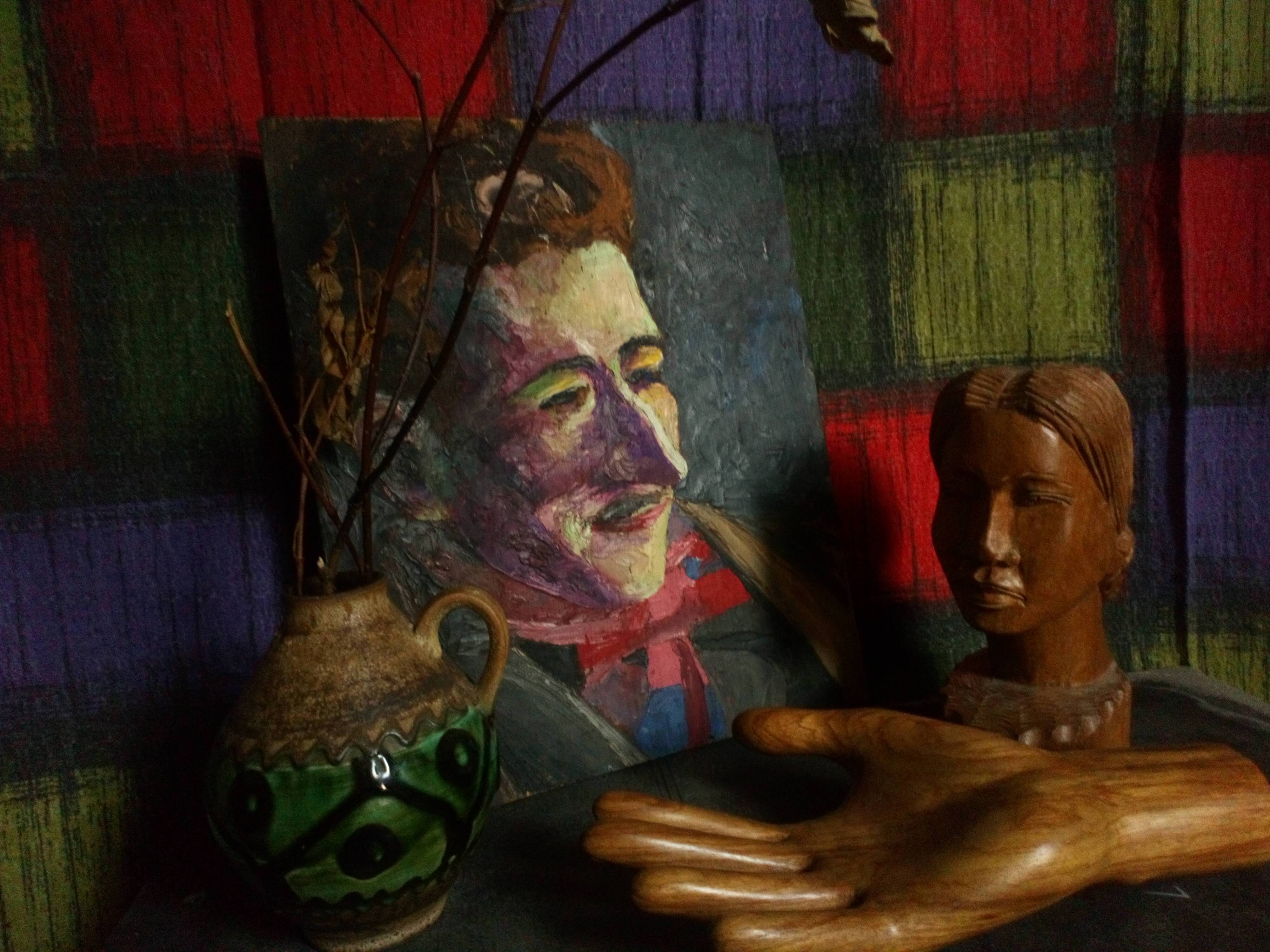 Painting portrait of a Dandy with oil on wood